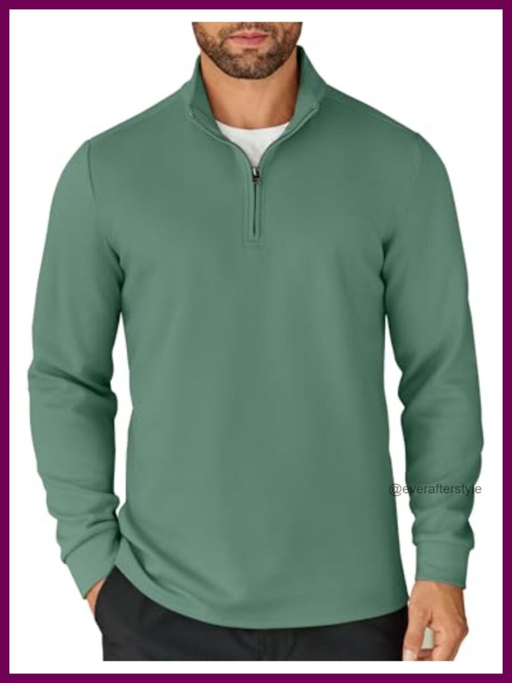 Mens Quarter Zip Pullover Lightweight Mock Neck Long Sleeve Sweatshirt